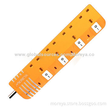 Factory Design UK Standard Power Strip with 4 Individual Outlet UK Sockets